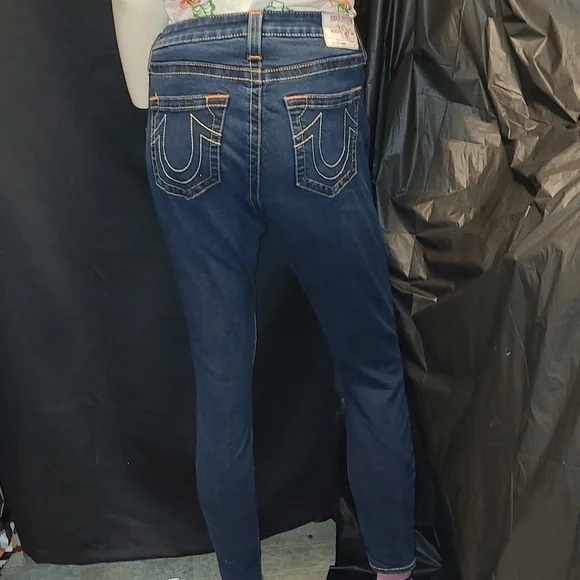 True Religion Dark Blue Curvy Skinny Old Jeans Size 11 - Picture 7 of 12